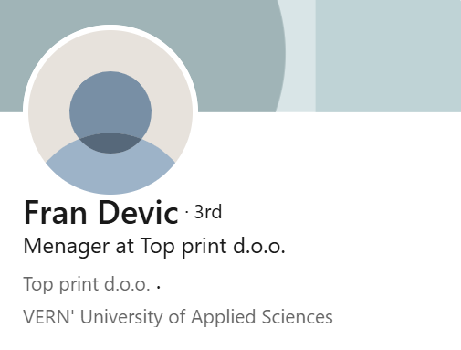 Fran Devic, Menager at Top print d.o.o., alumni Sveučilišta VERN'