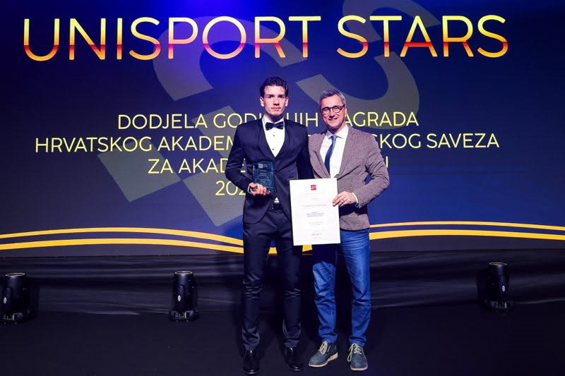 Student Vito Krpan i voditelj VERN' Sporta, Marijo Strahonja