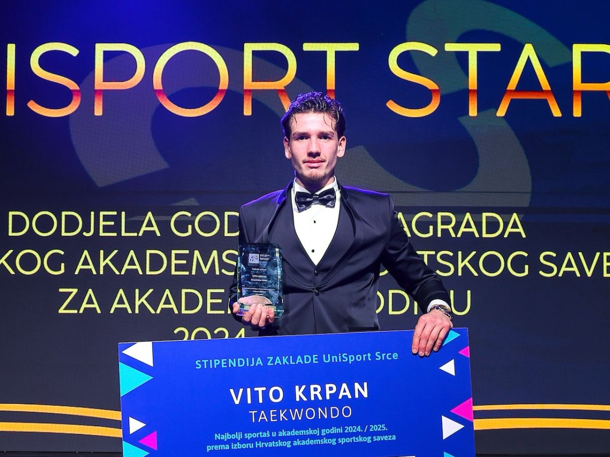 Vito Krpan, student VERN'a na dodjeli nagrade za „sportaša godine“