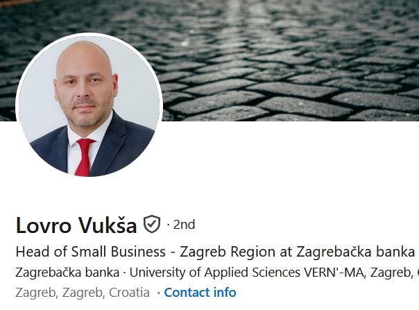 Lovro Vukša, Head of Small Business at Zagrebačka banka, alumni Sveučilišta VERN