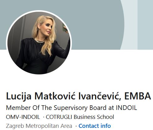 Lucija Matković Ivančević, EMBA, member Of The Supervisory Board at INDOIL, alumni Sveučilišta VERN