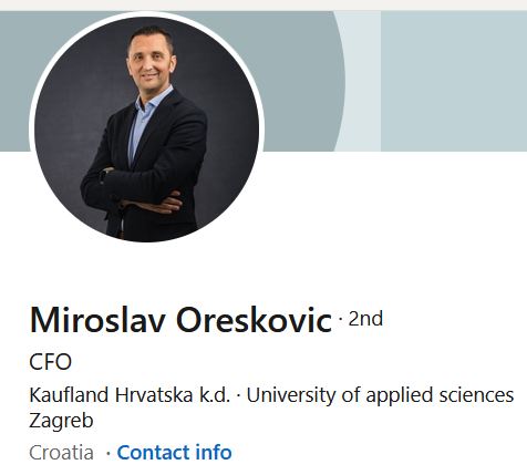Miroslav Orešković, CFO Kaufland Hrvatska, alumni Sveučilišta VERN