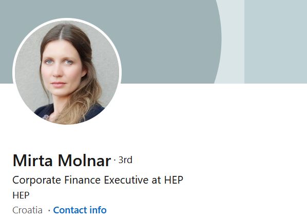 Mirta Molnar, Corporate Finance Executive at HEP, alumni Sveučilišta VERN