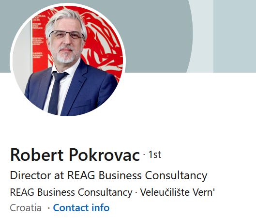 Robert Pokrovac, Director at REAG Business Consultancy, alumni Sveučilišta VERN