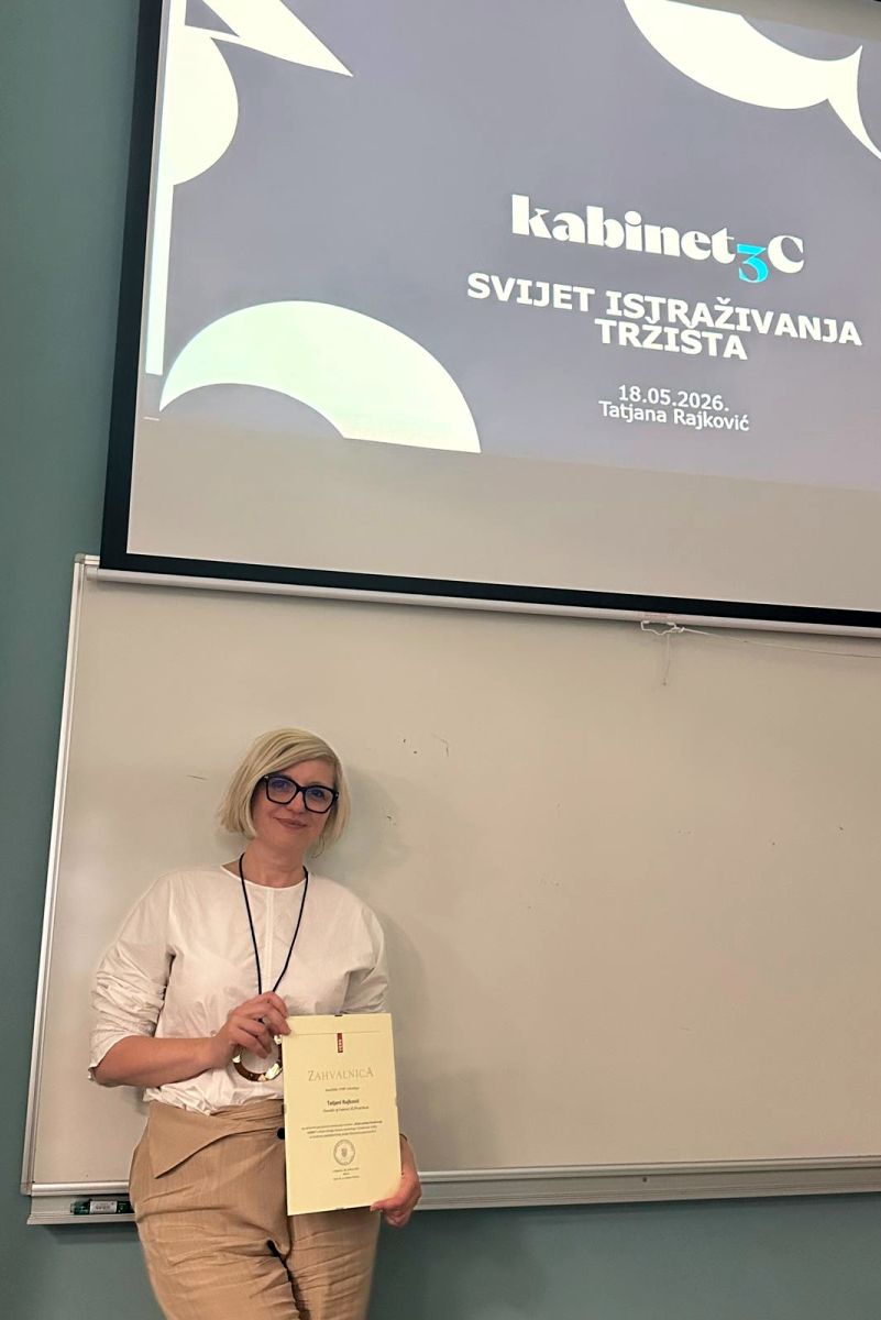 Tatjana Rajković iz agencije Kabinet 3C Praktikum održala gostujuće predavanje studentima Sveučilišta VERN'