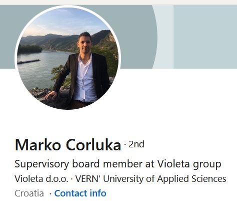 Marko Corluka, Supervisory board member at Violeta group, alumni Sveučilišta VERN
