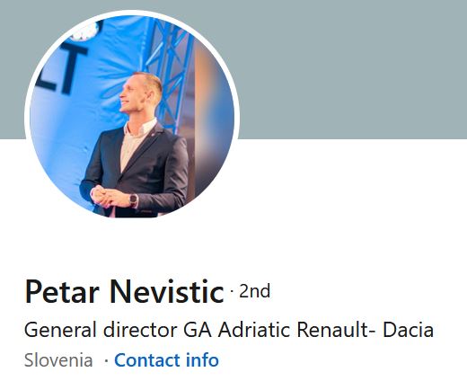 Vern' AlumniPetar NevisticGeneral director GA Adriatic Renault- Dacia