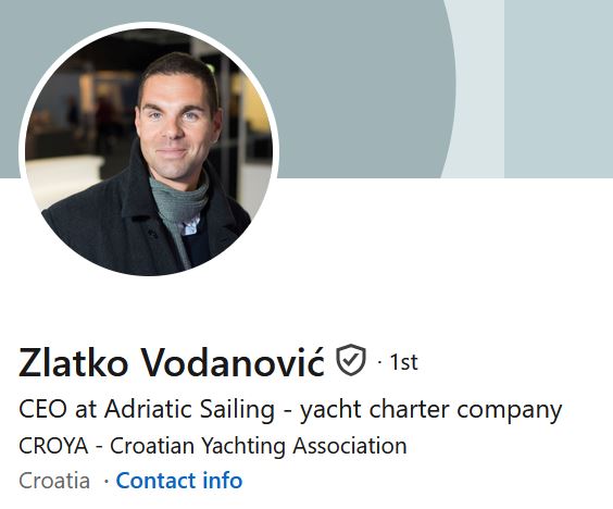 VERN' AlumniZlatko Vodanović CEO at Adriatic Sailing - yacht charter company