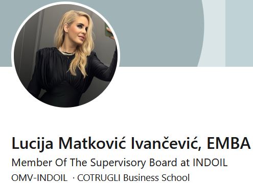 Lucija Matković Ivančević, EMBA, member Of The Supervisory Board at INDOIL, alumni Sveučilišta VERN