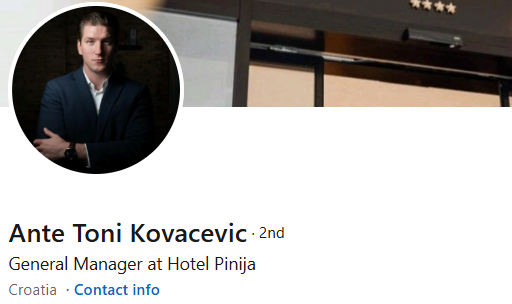 nte Toni Kovacevic, General Manager at Hotel Pinija, alumni Sveučilišta VERN'