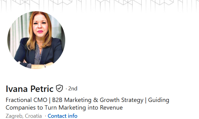 Ivana Petric, Fractional CMO | B2B Marketing & Growth Strategy | Guiding Companies to Turn Marketing into Revenue, alumna Sveučilišta VERN'