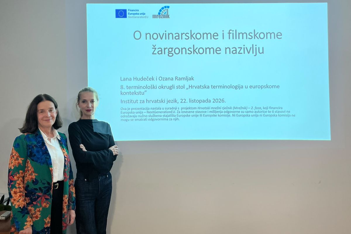 Dr. sc. Lana Hudeček i prof. art. dr. sc. Ozana Ramljak u Institutu za hrvatski jezik